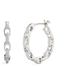 Signature C Chain Hoop Earrings