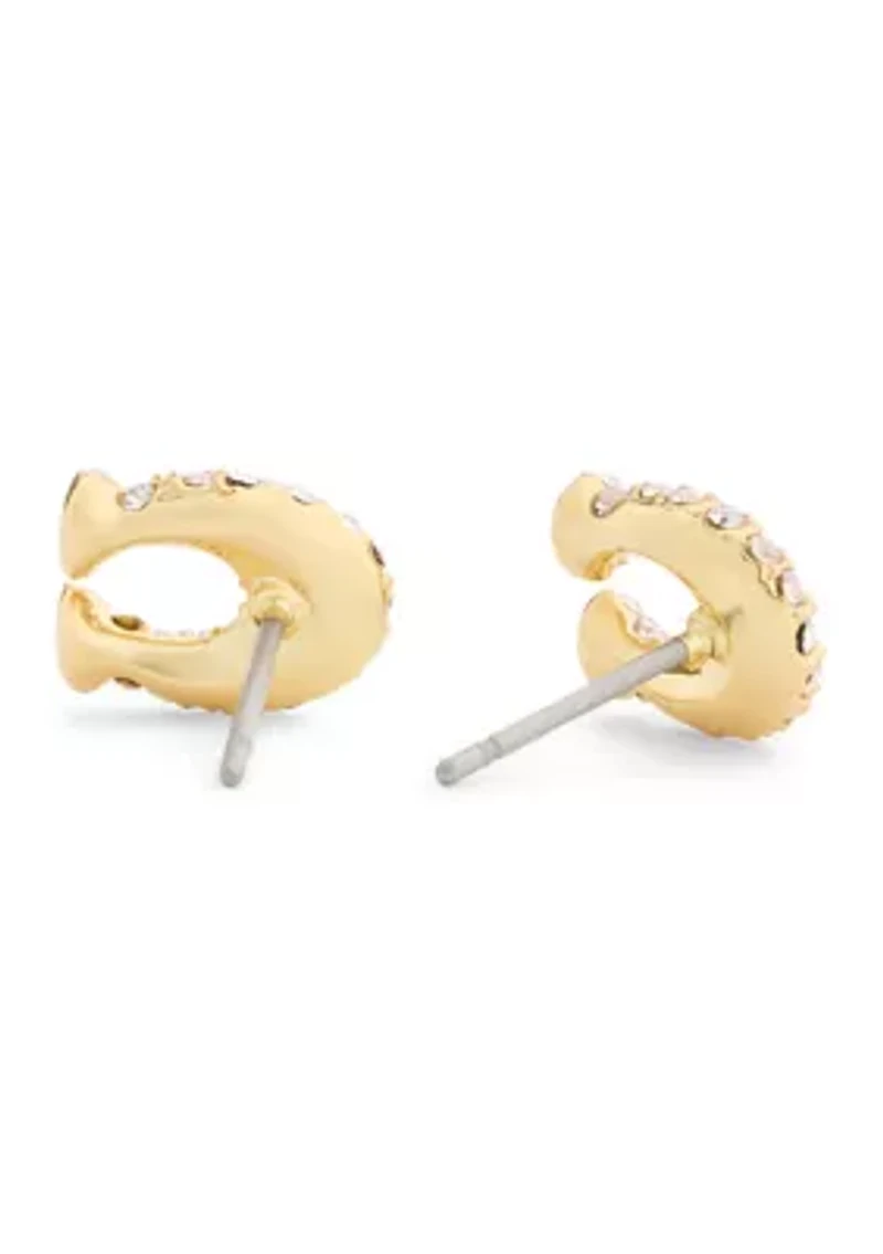 Pavé Signature C Stud Earrings