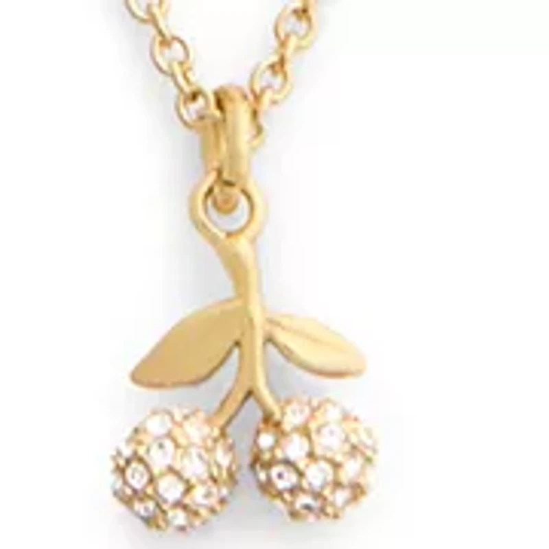 Cherry Pave Pendant Necklace