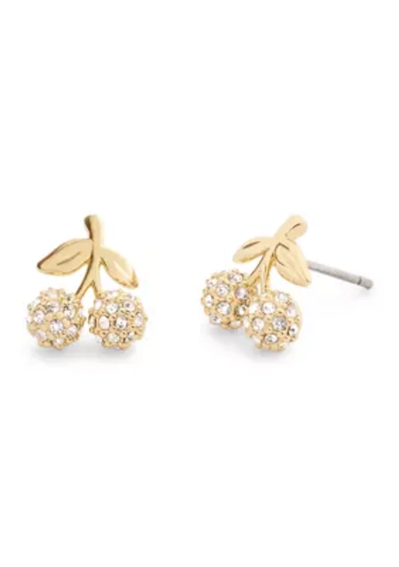 Cherry Pavé Stud Earrings