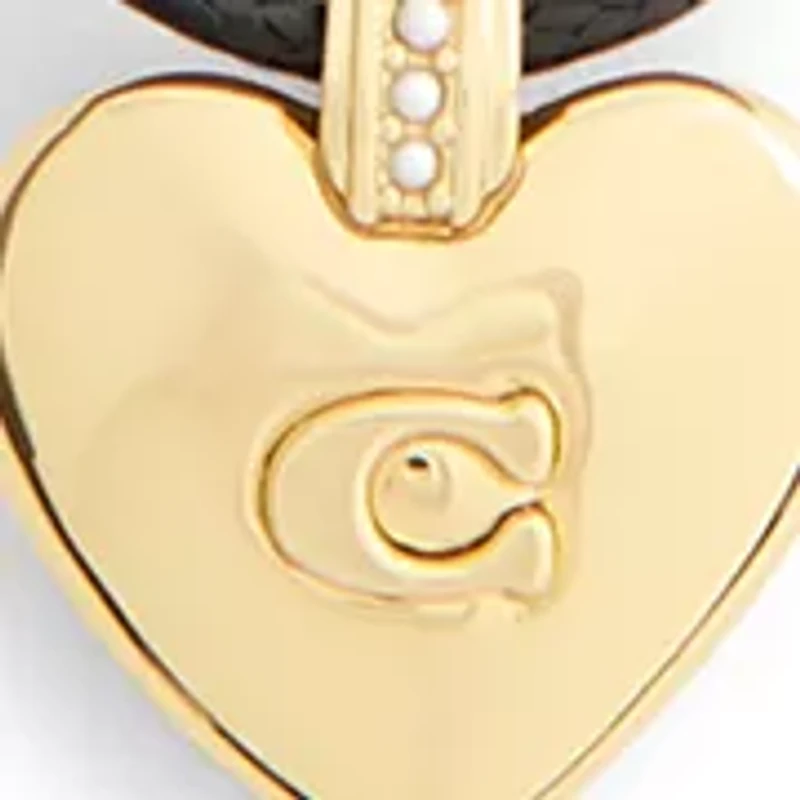Signature Puffy Heart Pendant Leather Necklace