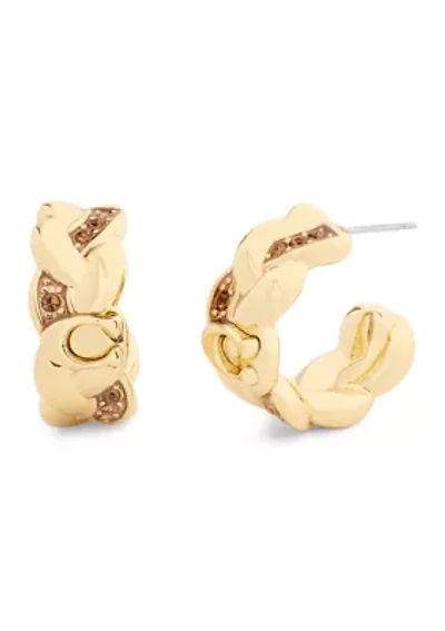 Signature C Braided Hoop Earrings