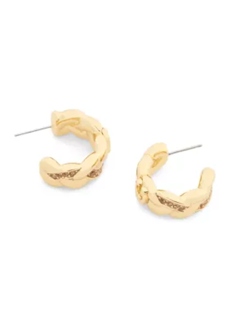 Signature C Braided Hoop Earrings