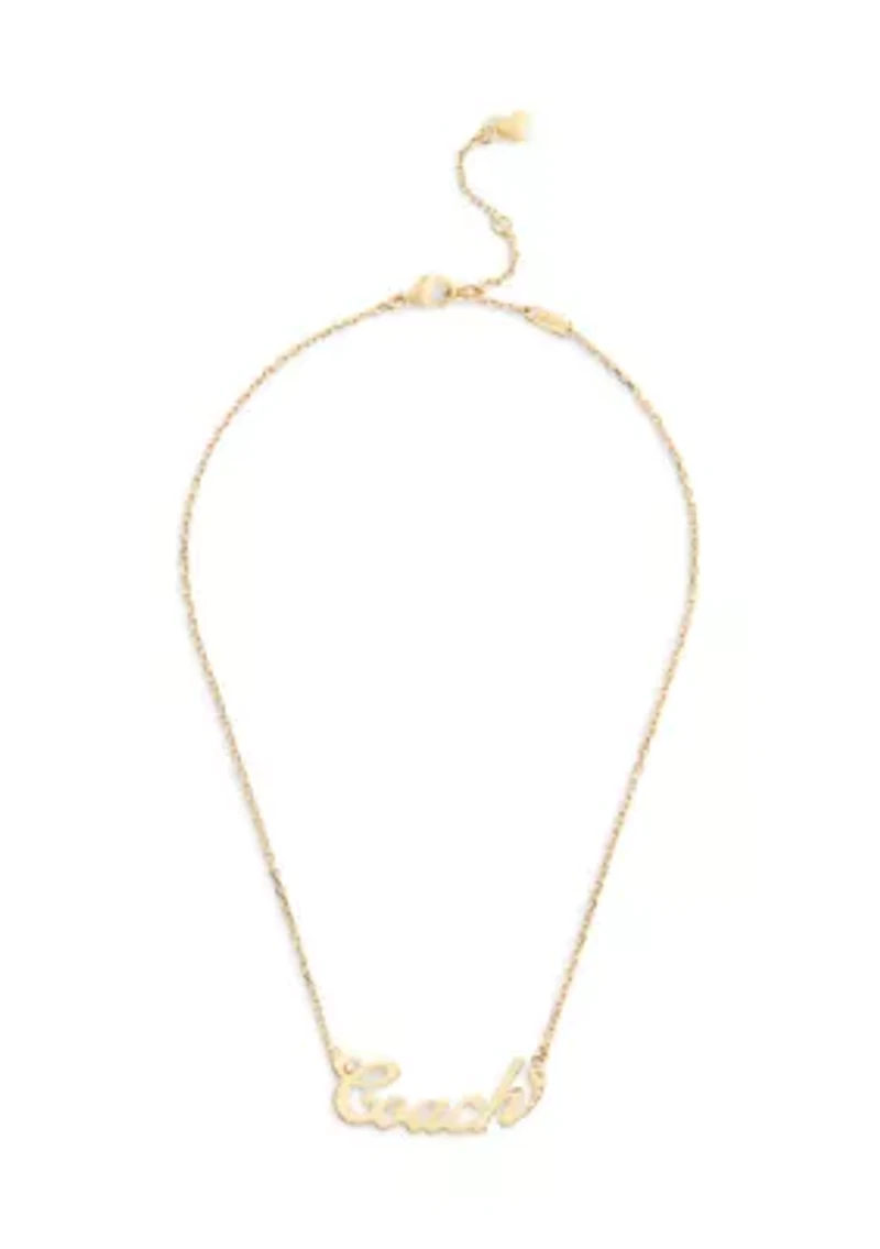 Signature Name Plate Pendant Necklace