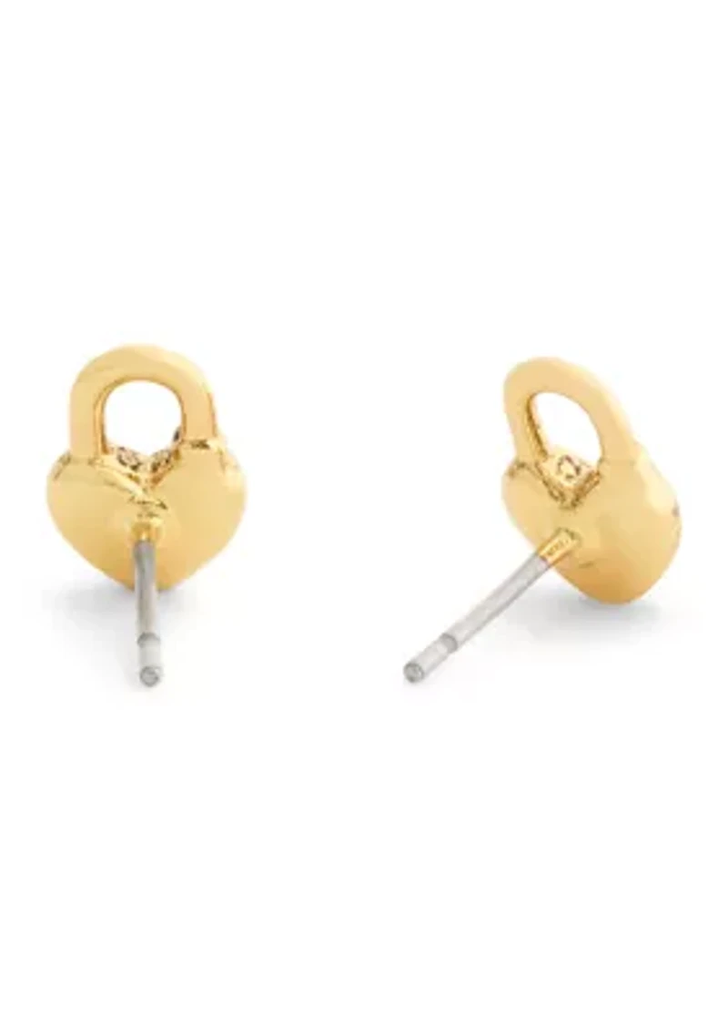 Signature Heart Padlock Stud Earrings