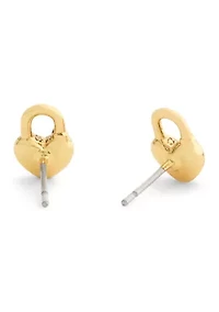 Signature Heart Padlock Stud Earrings