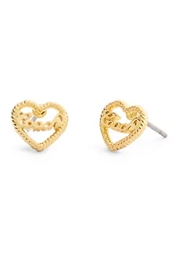 Charming Charms Signature Heart Stud Earrings