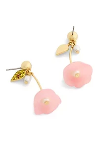 Resin Floral Chandelier Drop Earrings