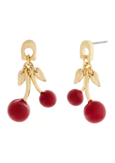 Signature C Cherry Drop Earrings
