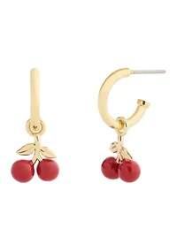 Cherry Charm Huggie Earrings