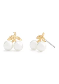 Pearl Cherry Stud Earrings