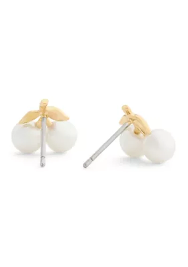 Pearl Cherry Stud Earrings