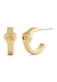 Signature C Heart Huggie Earrings