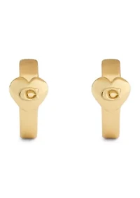 Signature C Heart Huggie Earrings