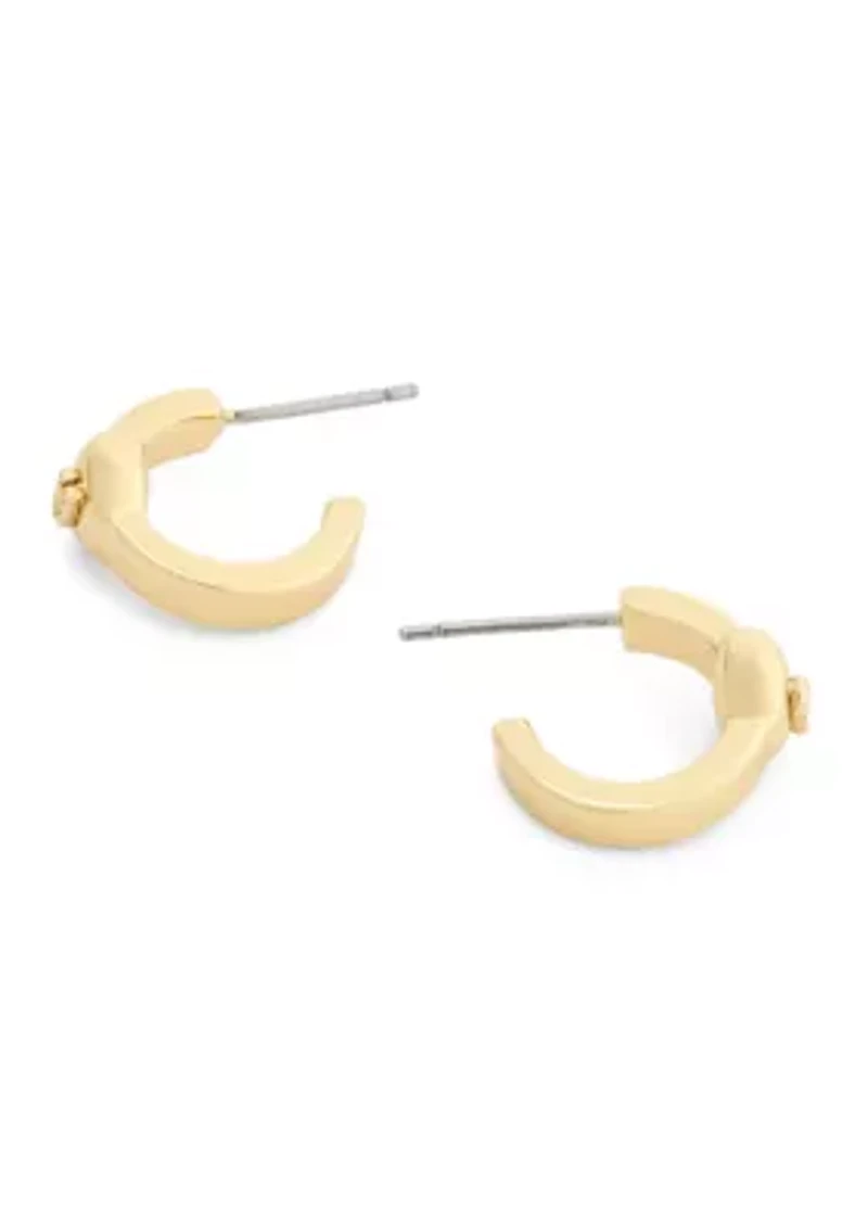 Signature C Heart Huggie Earrings