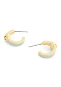 Signature C Heart Enamel Huggie Earrings