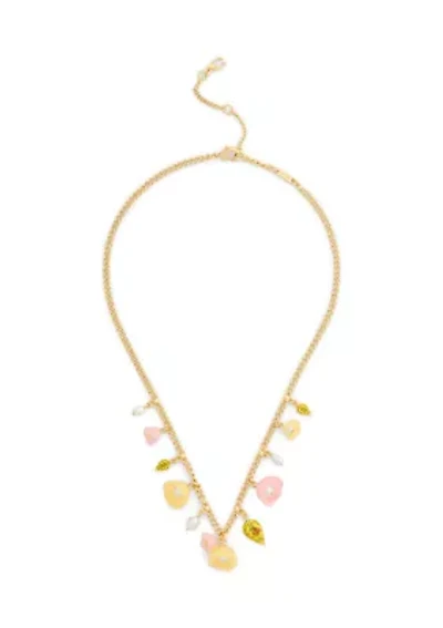 Resin Floral Statement Charm Necklace