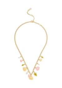 Resin Floral Statement Charm Necklace