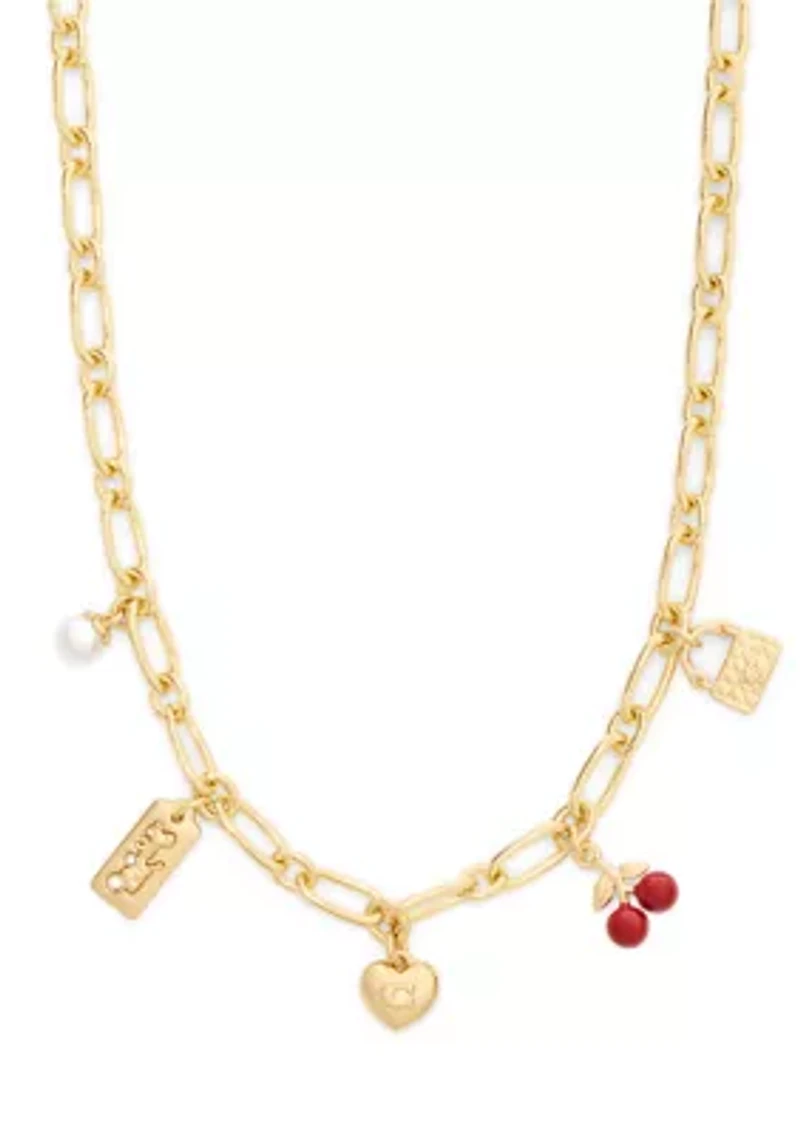 Signature Cherry Charm Bib Necklace