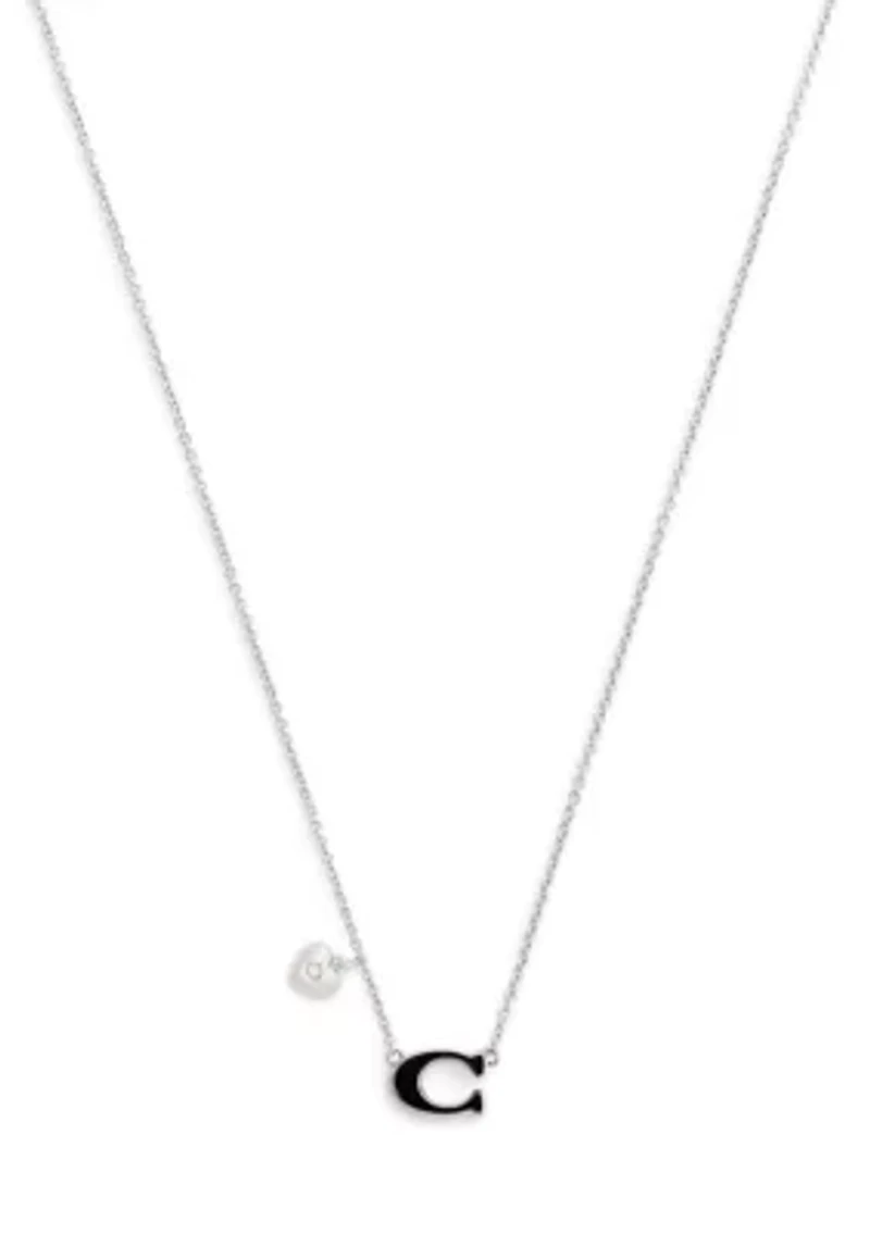 Signature C Enamel Pendant Necklace