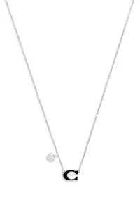 Signature C Enamel Pendant Necklace