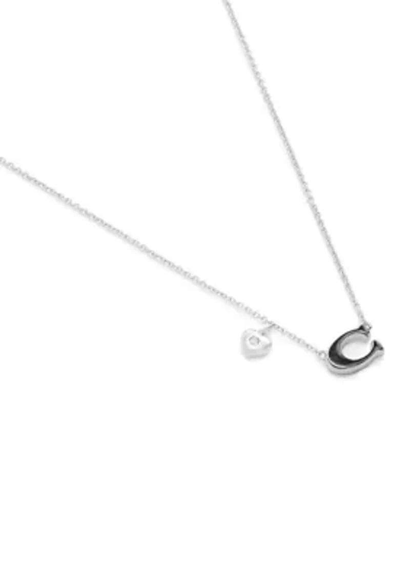 Signature C Enamel Pendant Necklace
