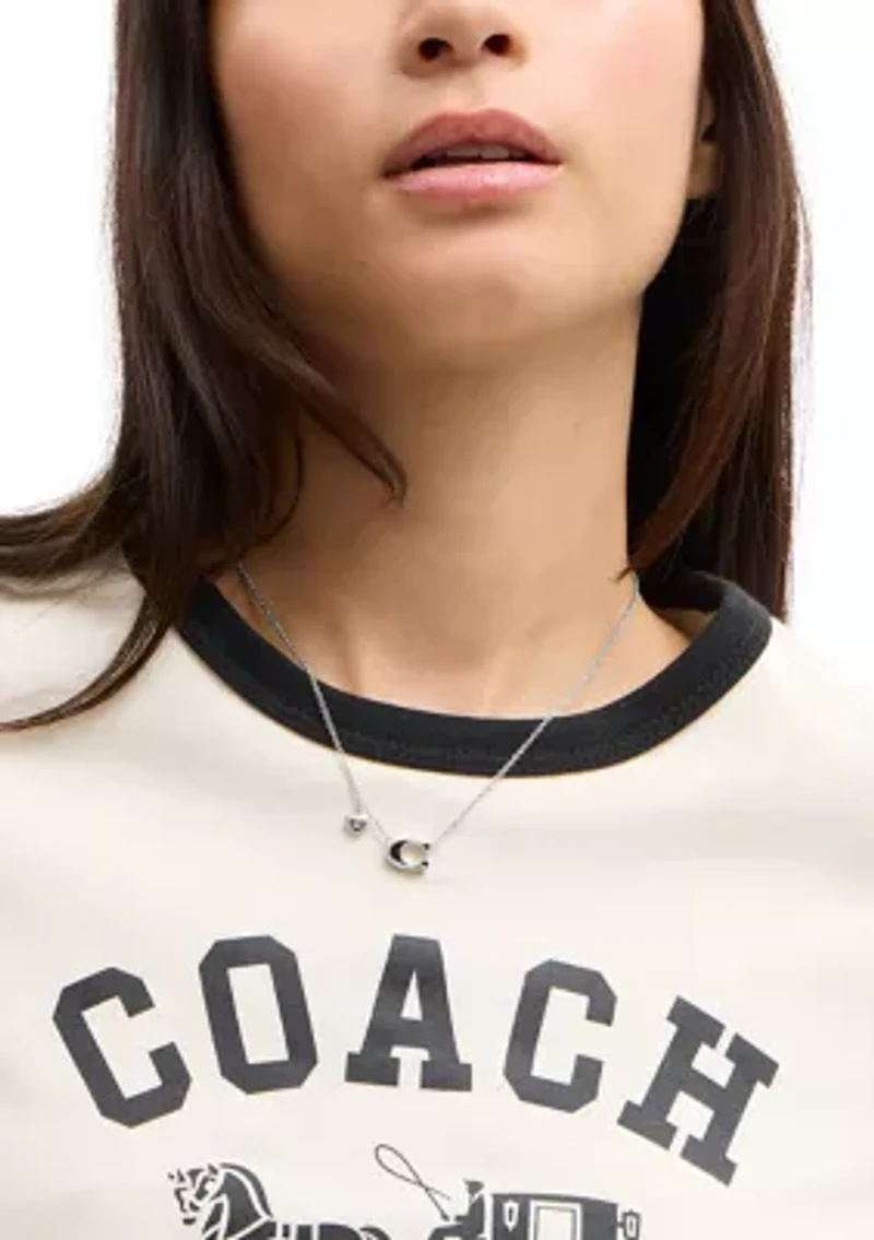Signature C Enamel Pendant Necklace