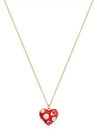 Signature C Floral Chubby Heart Pendant Necklace