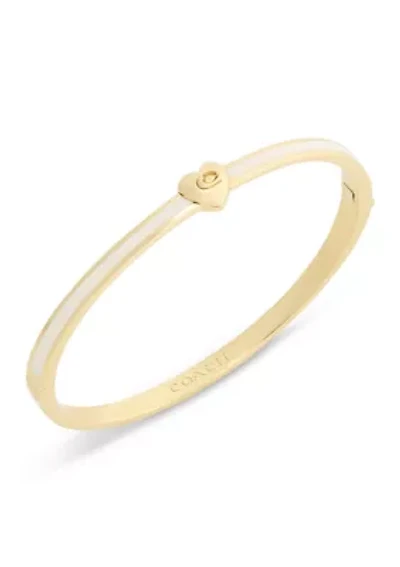 Signature C Heart Enamel Bangle Bracelet