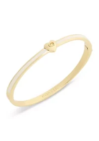Signature C Heart Enamel Bangle Bracelet