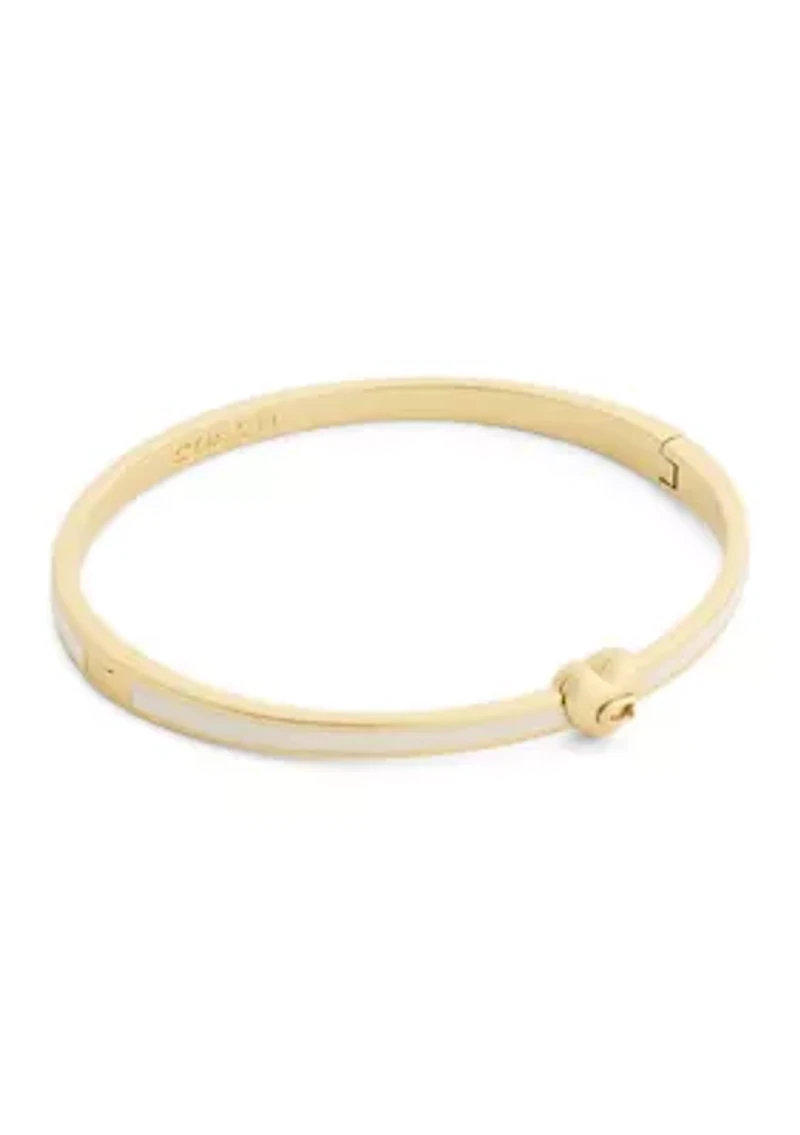Signature C Heart Enamel Bangle Bracelet