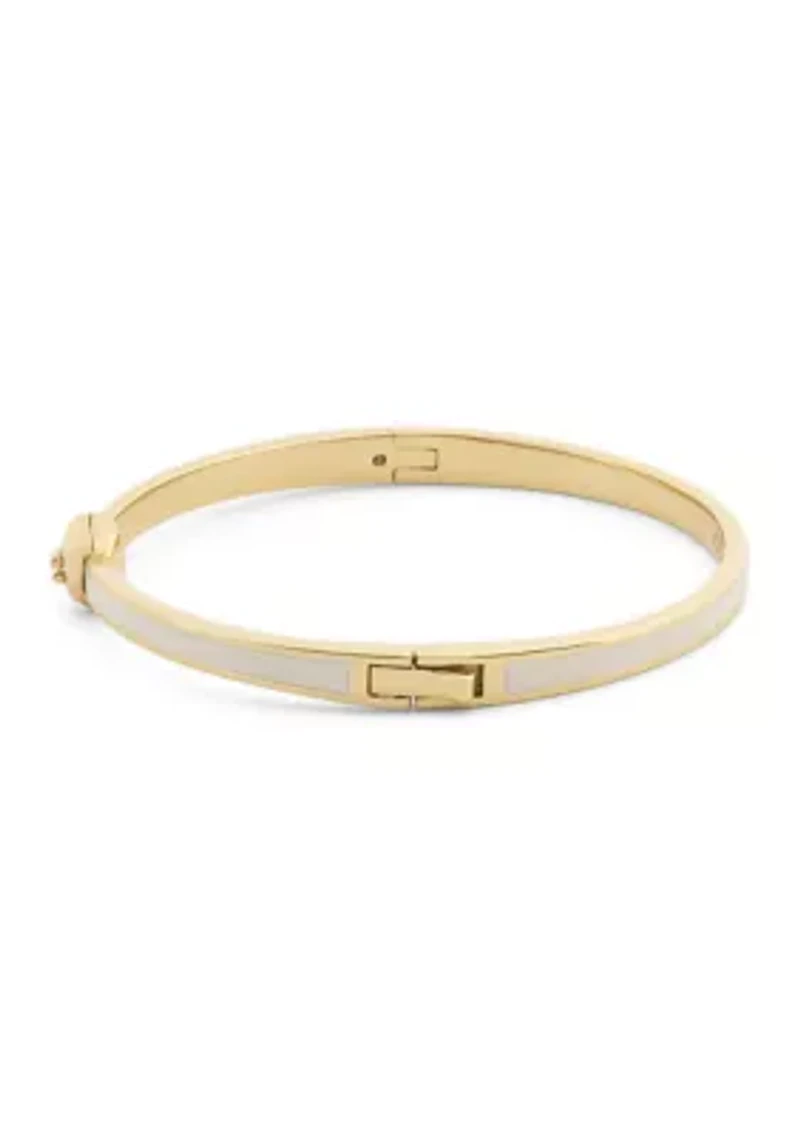 Signature C Heart Enamel Bangle Bracelet