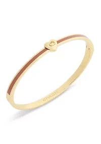 Signature C Heart Enamel Bangle Bracelet