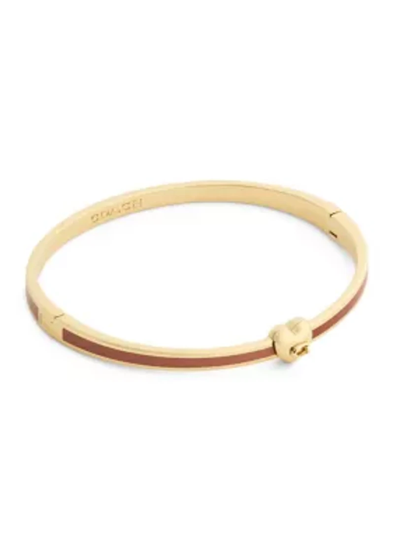 Signature C Heart Enamel Bangle Bracelet