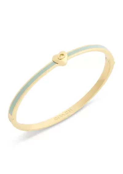 Signature C Heart Enamel Bangle Bracelet