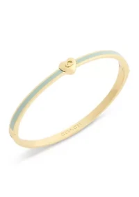 Signature C Heart Enamel Bangle Bracelet