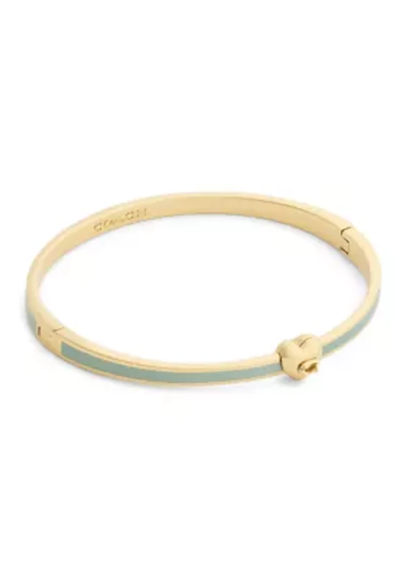 Signature C Heart Enamel Bangle Bracelet