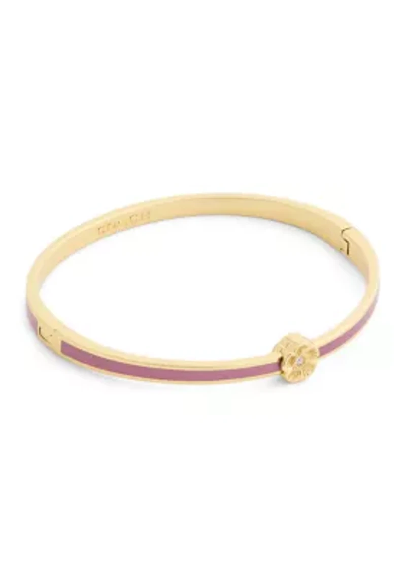 Enamel Flower Bangle Bracelet
