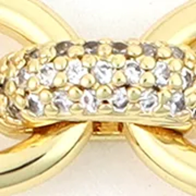 Gold Crystal Pave Link Bracelet