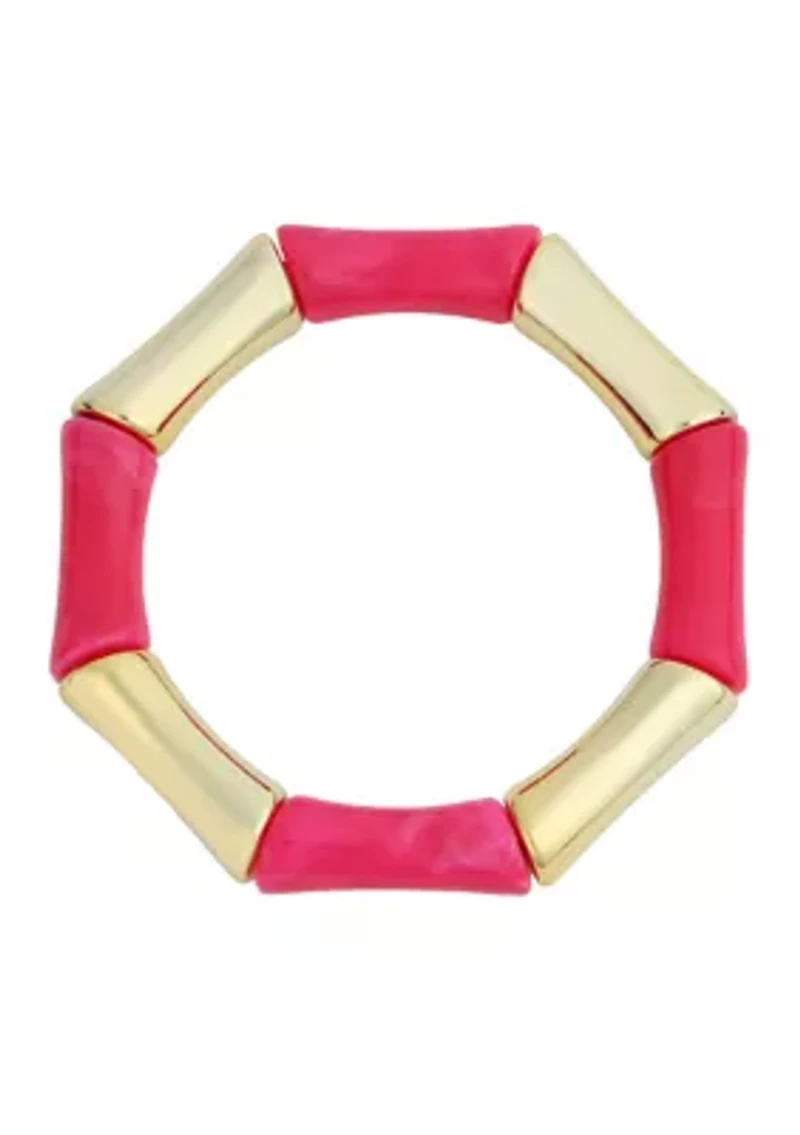 Resin Gold Tone Stretch Bracelet