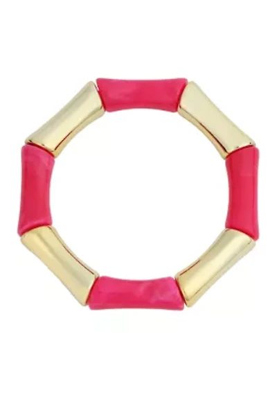 Resin Gold Tone Stretch Bracelet