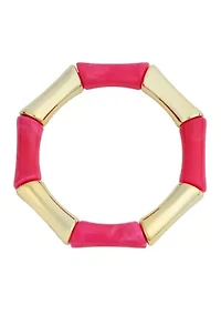 Resin Gold Tone Stretch Bracelet