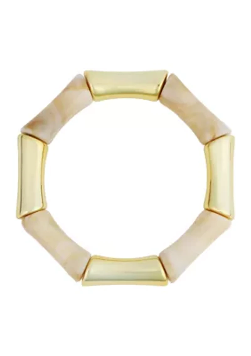 Resin Gold Tone Stretch Bracelet