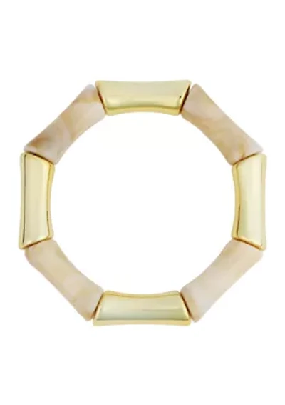 Resin Gold Tone Stretch Bracelet
