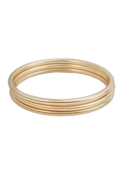 Gold Tone Bangle Bracelet Set