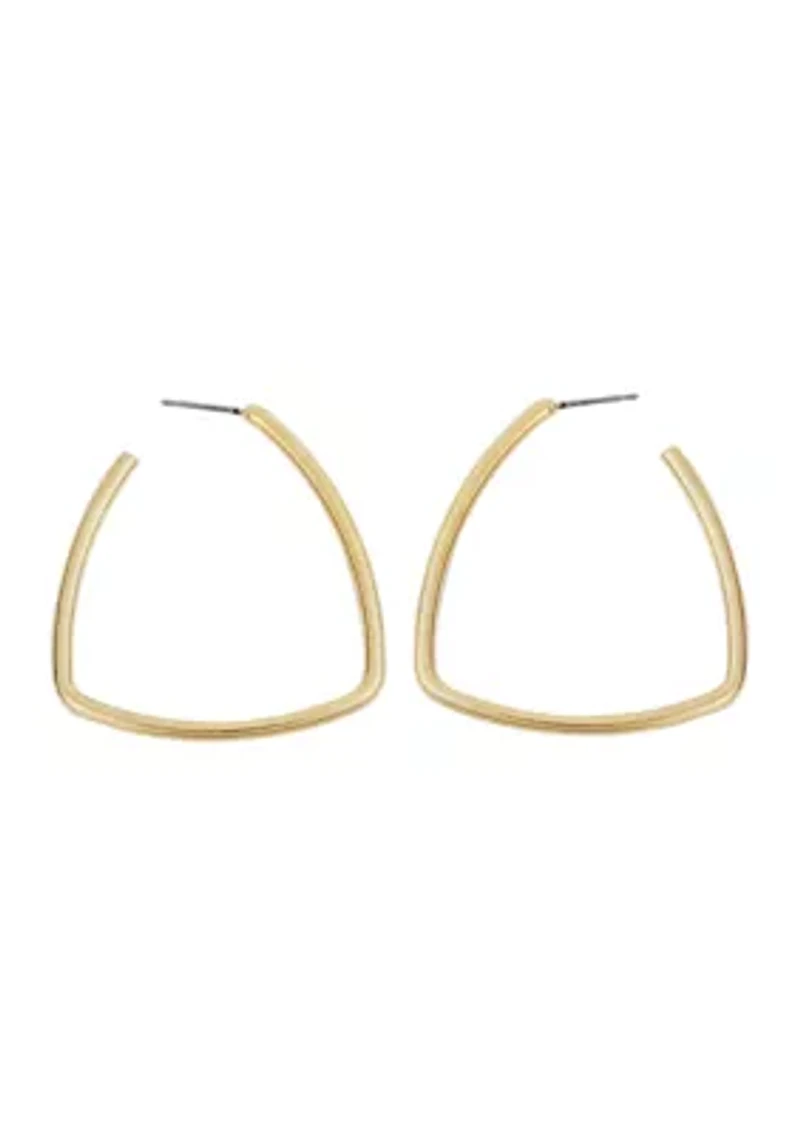 Gold Triangle Hoop Earrings