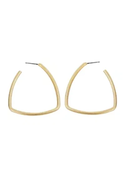 Gold Triangle Hoop Earrings