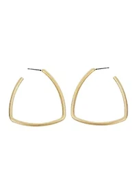 Gold Triangle Hoop Earrings