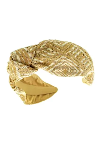 Woven Raffia Printed Headband 