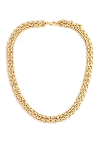 Gold Plated Watch Link Necklace